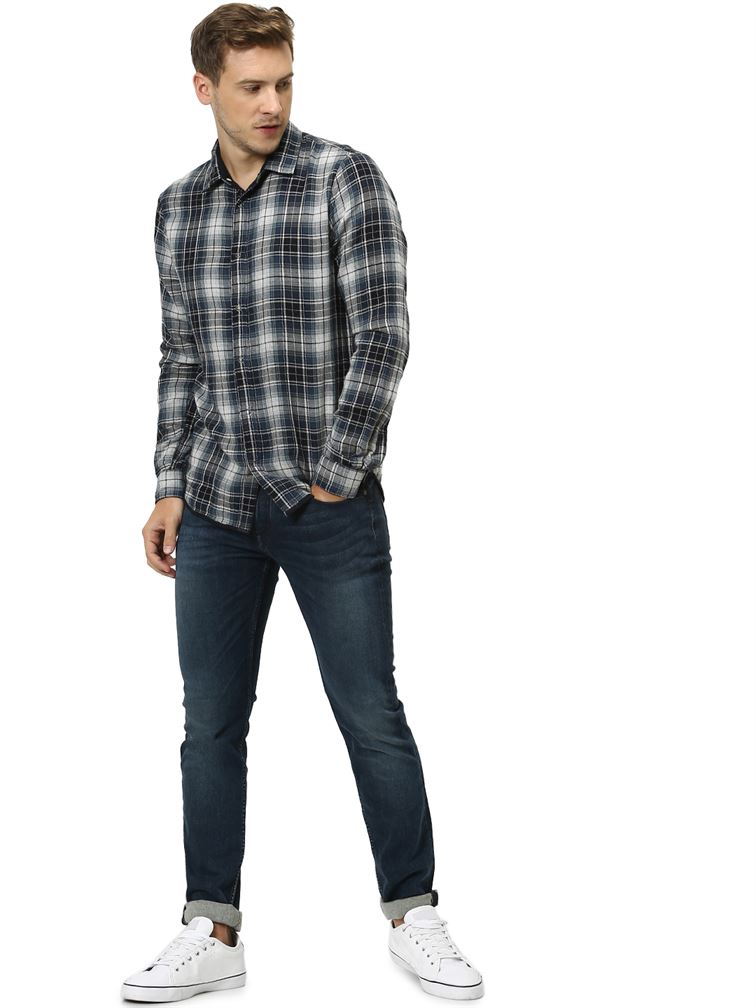 Celio Men's Checkered Regular Fit Casual Wear Shirt